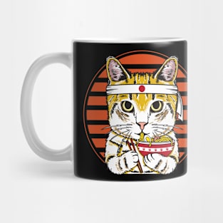 Ramen Cat Retro Japanese Noodles Aesthetic Kawaii Mug